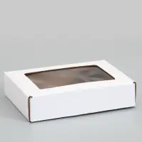 Коробка самосборная, белая, с окном, для подарков, хранения и отправки посылок, 21&times;15&times;5 см