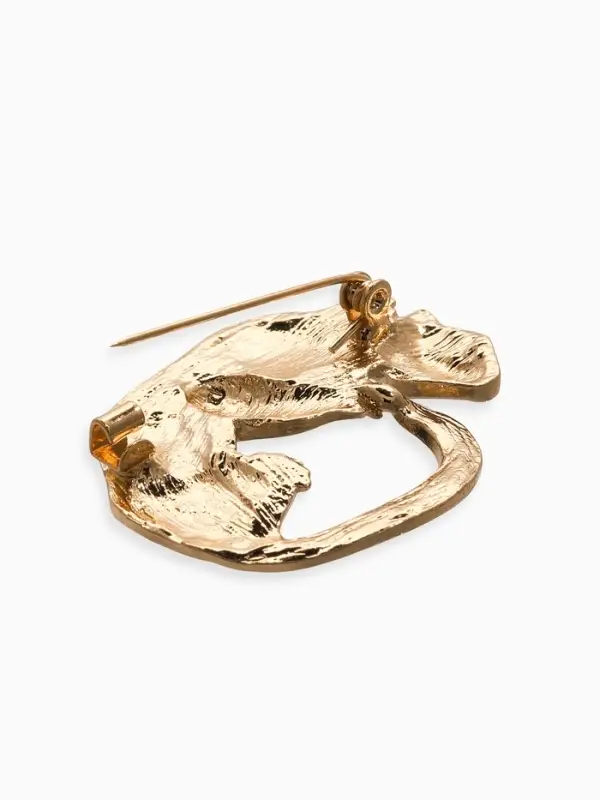 Брошь &laquo;Пантера&raquo;, чёрная в золоте