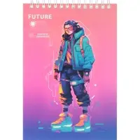 Блокнот А5, 60 листов, на гребне, обложка из мелованного картона, плотность 60 г/м&sup2;, МИКС