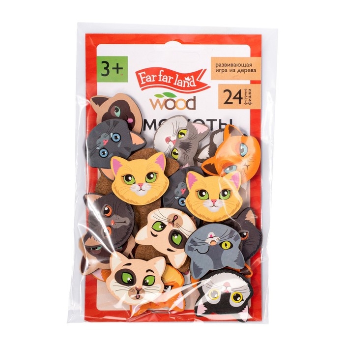 Игра настольная мемо «Коты» Far far land wood (24 фишки в коробке) Игра настольная мемо «Коты» Far far land wood (24 фишки в коробке)