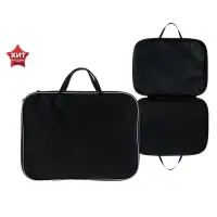 Папка с ручками текстильная А4, 350&times;270&times;20 мм, Calligrata &laquo;Офис&raquo;, нейлон 600D, двуцветный кант, чёрная