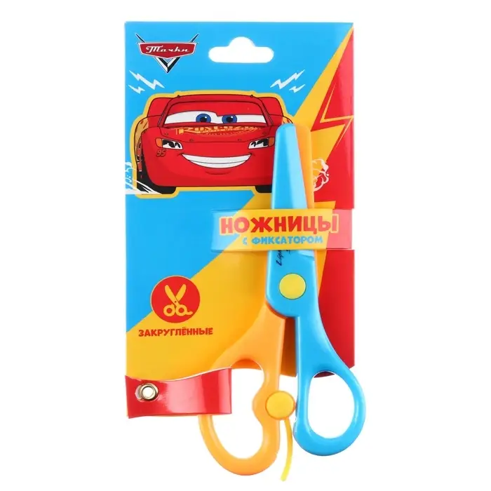 Ножницы детские 13 см, пластиковые двухцветные ручки, Тачки, МИКС Ножницы детские 13 см, пластиковые двухцветные ручки, Тачки, МИКС