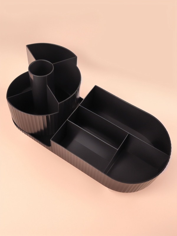 Органайзер 9секц ELIS вращающ 34,5*14,7*14,3см чёрн/серебр к/кор накл QF