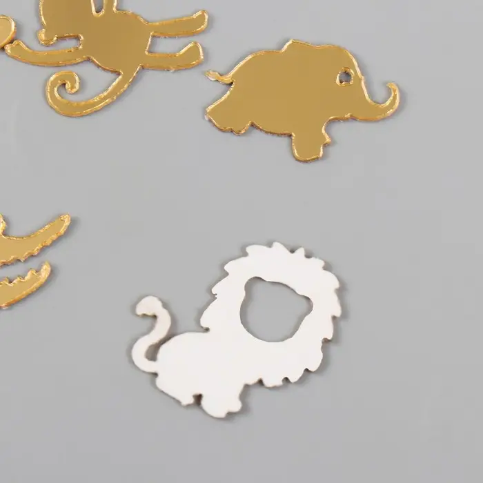 Декор для творчества пластик зеркальный "Животные Африки" набор 6 шт