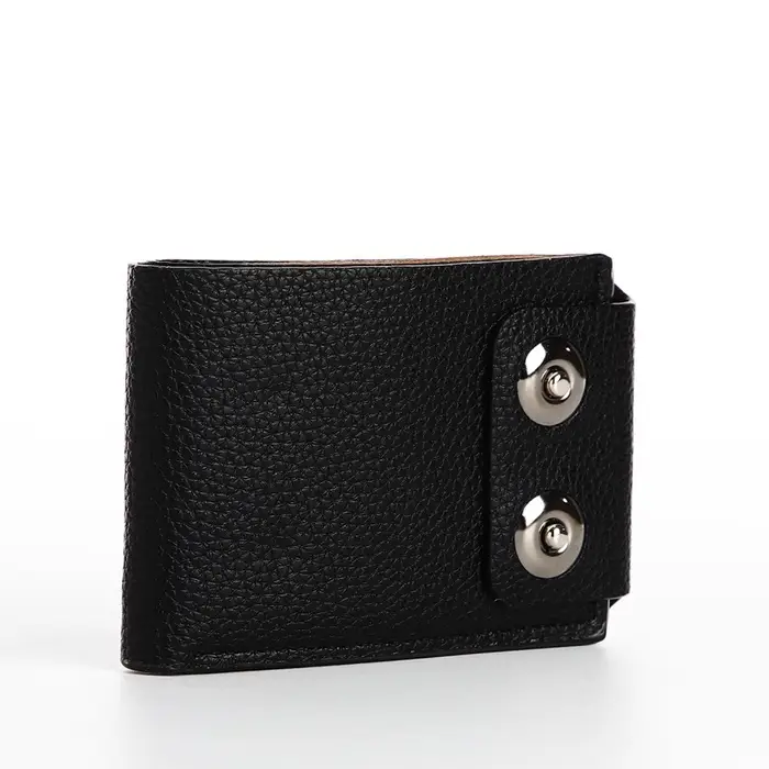 Портмоне мужское на магнитах, отдел для купюр, карт, монет, чёрное
