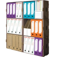 Короб архивный Комус на 6 папок 75мм, надстраив.,крышка