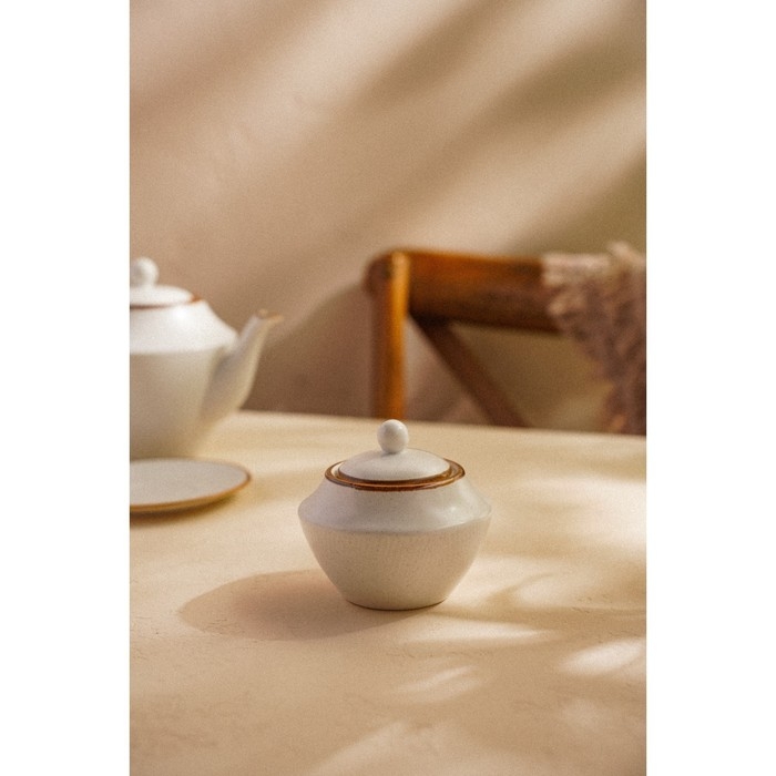 Сахарница фарфоровая SL Home «Волна в камне», 300 мл, 9,5×10,5 см, цвет белый Сахарница фарфоровая SL Home «Волна в камне», 300 мл, 9,5×10,5 см, цвет белый