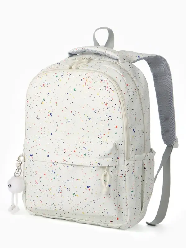 Рюкзак 31*13*48 см, 2 отд, 4 н/карм, Горох, белый