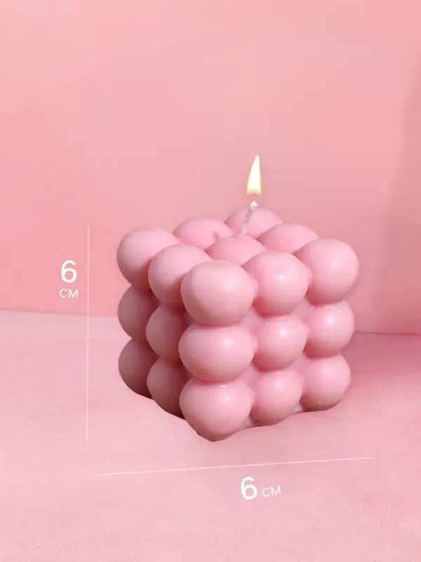 Свеча "Шарики 3 слоя" 6х6х6 см, соевый воск МИКС