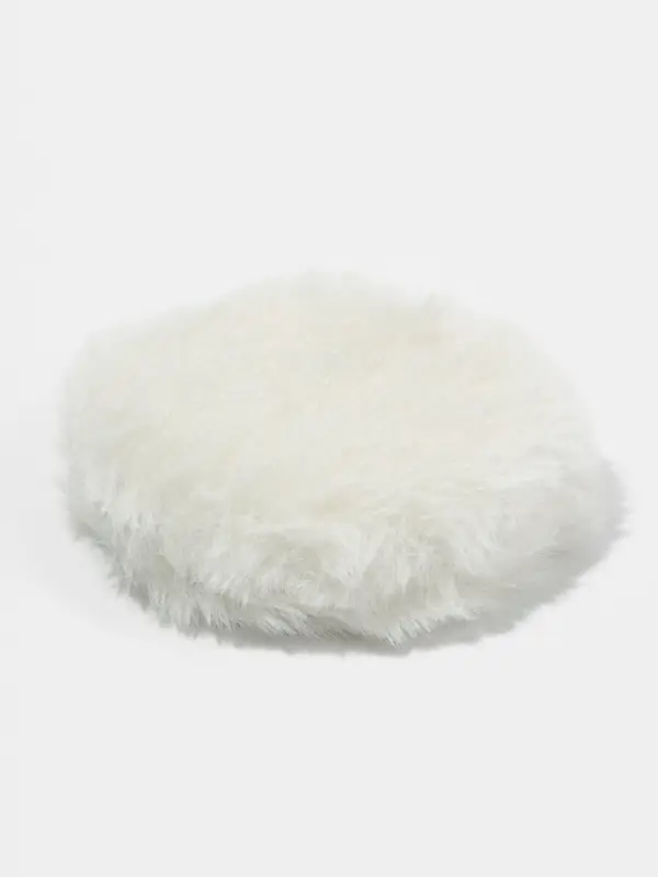 Зеркало складное «Мех», d=8 см, с увеличением, с искусственным мехом, белое