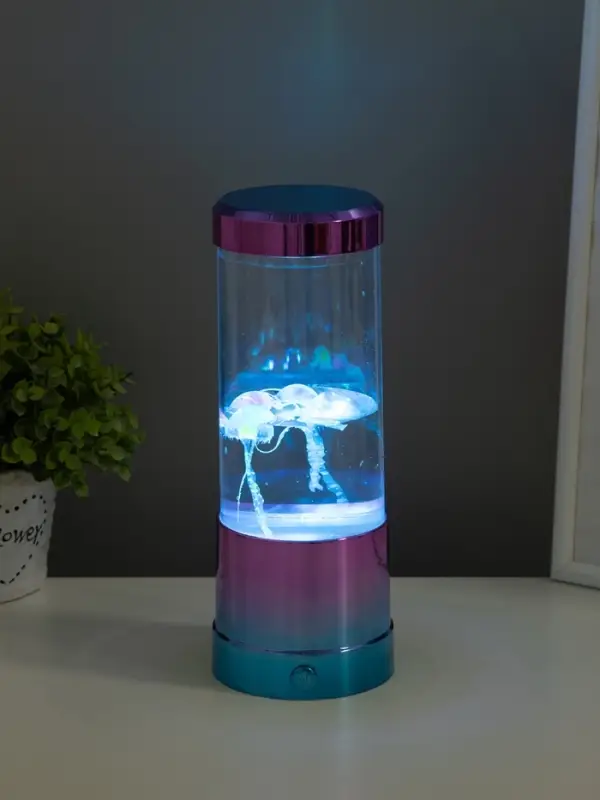 Светильник  Светильник "Медузы" LED, RGB, USB, 3-5Вт, розово-голубой металлик 9х9х3 см