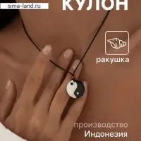 Кулон &laquo;Инь Ян&raquo;, длина от 17 до 33 см, ракушка