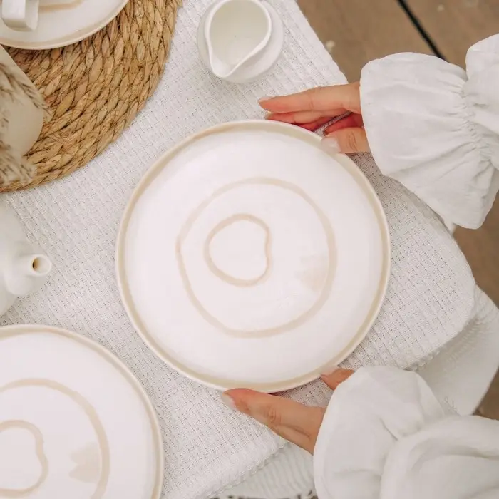 Тарелки SL Home &laquo;Гато&raquo;, d=20 см, набор 2 шт., фарфор, белые