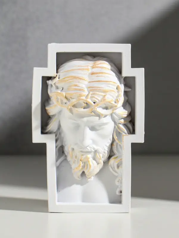 Панно настенное &laquo;Бюст Иисуса объёмный&raquo;, 14.5&times;10&times;4.5 см, белый