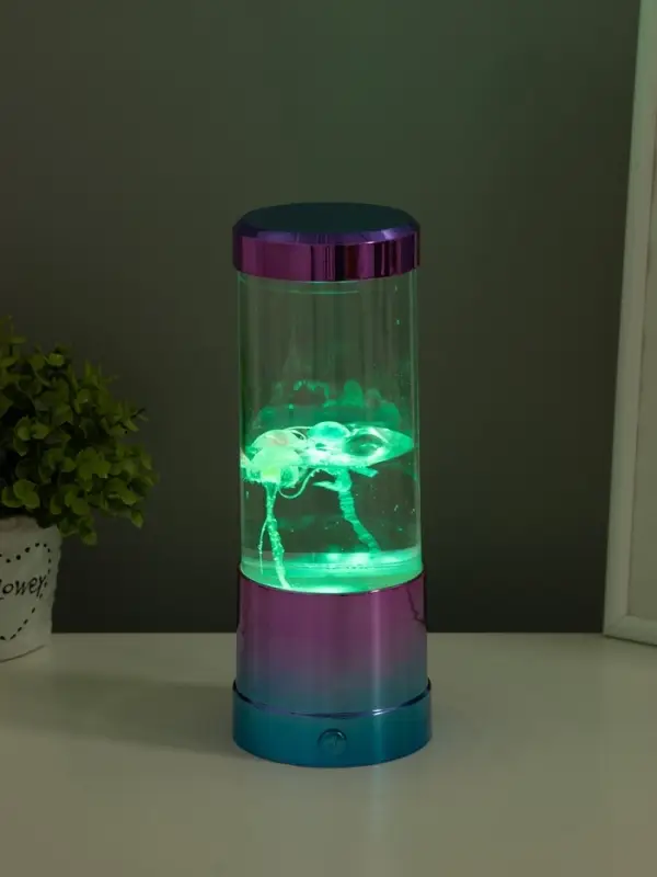 Светильник  Светильник "Медузы" LED, RGB, USB, 3-5Вт, розово-голубой металлик 9х9х3 см