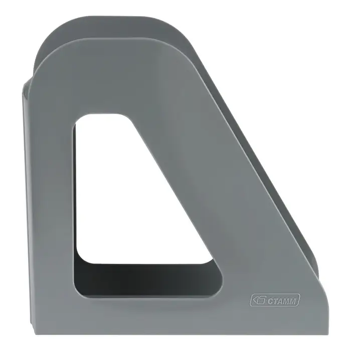 Лоток для бумаг Стамм &laquo;Фаворит&raquo;, А4, вертикальный, пластиковый, 1 отделение, серый, ширина 90 мм