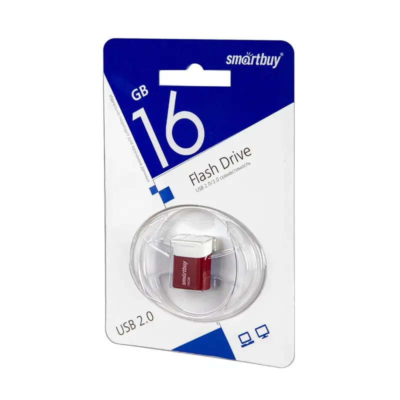 USB накопитель 16 GB USB 2.0 Smart Buy LARA Red (SB16GBLARA-R)