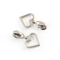 Бегунок для молнии &laquo;Спираль&raquo;, №3, &laquo;Сердце&raquo;, 10 шт., цвет никель