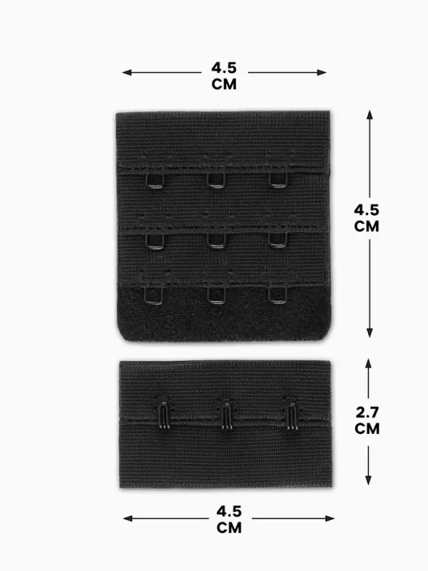 Застёжка для бюстгальтера, 3 ряда 3 крючка, 10 шт., чёрная