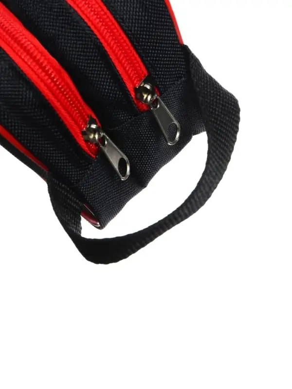 Пенал школьный Calligrata Black &laquo;Чёрно-красный&raquo;, мягкий, 2 отделения, 100&times;220&times;70 мм, объёмный, с ручкой