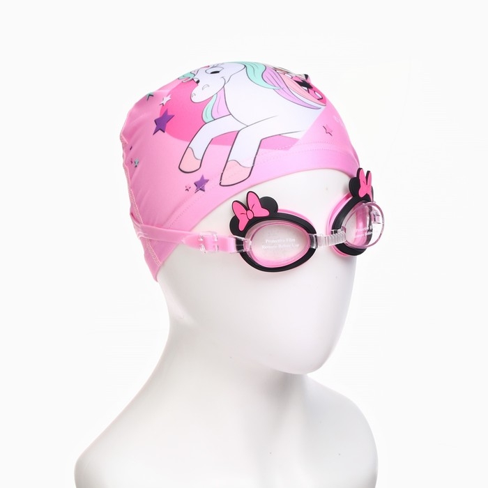 Набор детский «Минни», в комплекте шапка, очки для плавания, мешок Набор детский «Минни», в комплекте шапка, очки для плавания, мешок