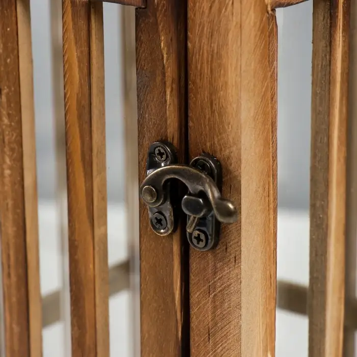 Деревянный подсвечник - фонарь на 1 свечу &laquo;Витраж&raquo;, корица и медь набор 2 шт. 41.5&times;15.5&times;15.5, 58&times;22&times;22 см