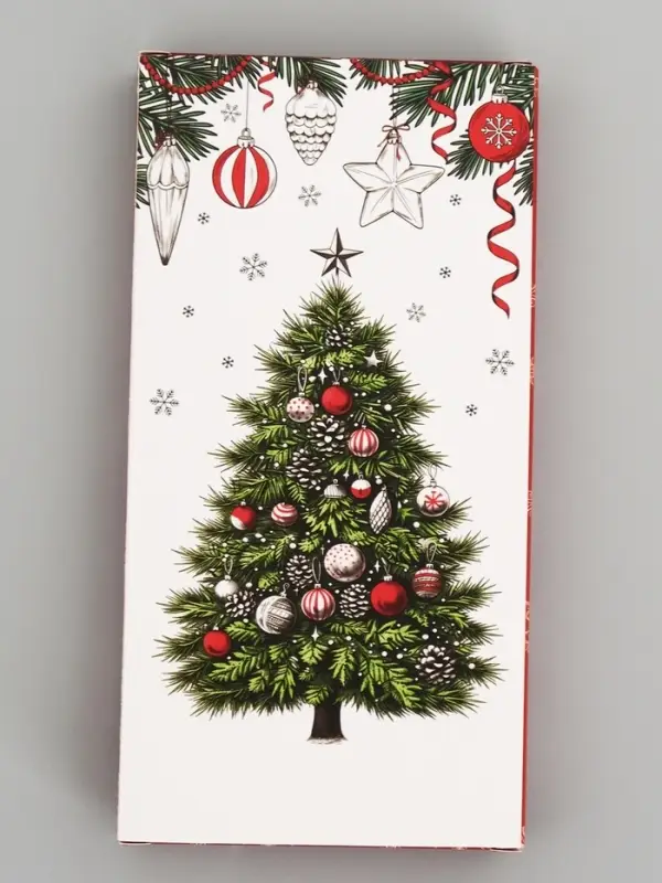Коробка для шоколада &laquo;Новогодняя графика&raquo;, с окном, 17,3 &times; 8,8 &times; 1,5 см