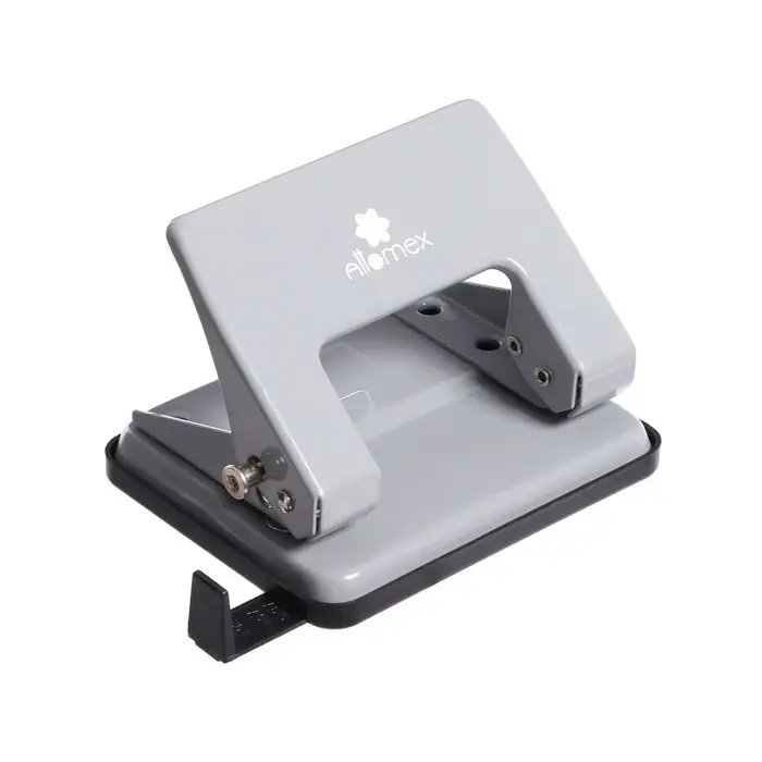 Дырокол металлический 20 листов, Attomex, форматная линейка, серый