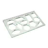 Набор 3 штуки трафаретов геометрические фигуры, линейка 17см