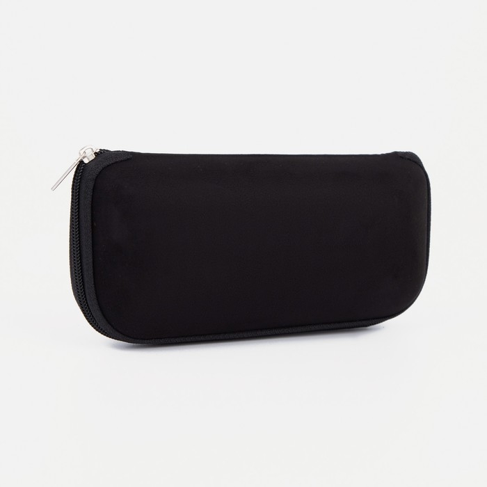 Футляр для очков на молнии, длина 16,5 см, цвет чёрный Футляр для очков на молнии, длина 16,5 см, цвет чёрный