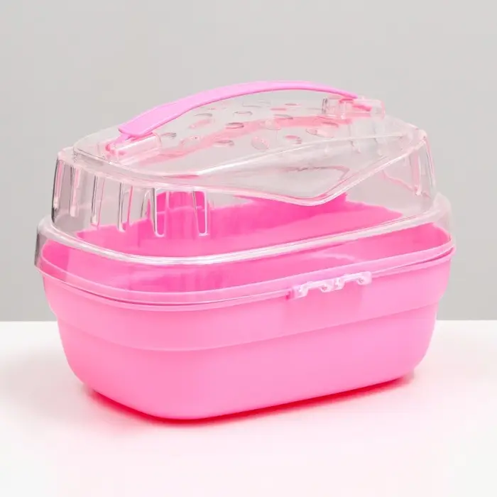 Переноска для грызунов &laquo;Пижон&raquo;, 20&times;16&times;15 см, розовая