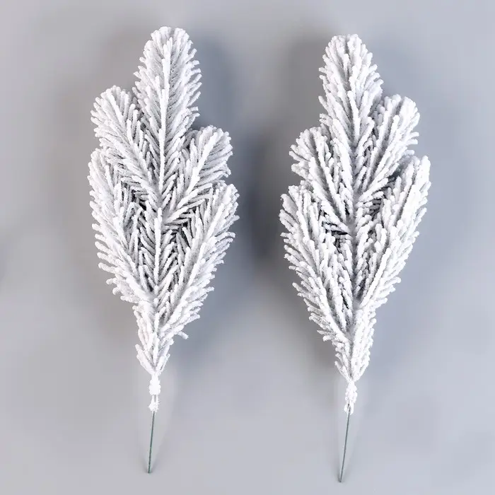 Литая веточка, голубая, заснеженная, 31 &times; 14 см, набор 2 шт.