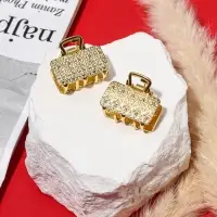 Крабики для волос QF &laquo;Либерти&raquo;, набор 2 шт., геометрия прямой, 2.5 см, золотистый