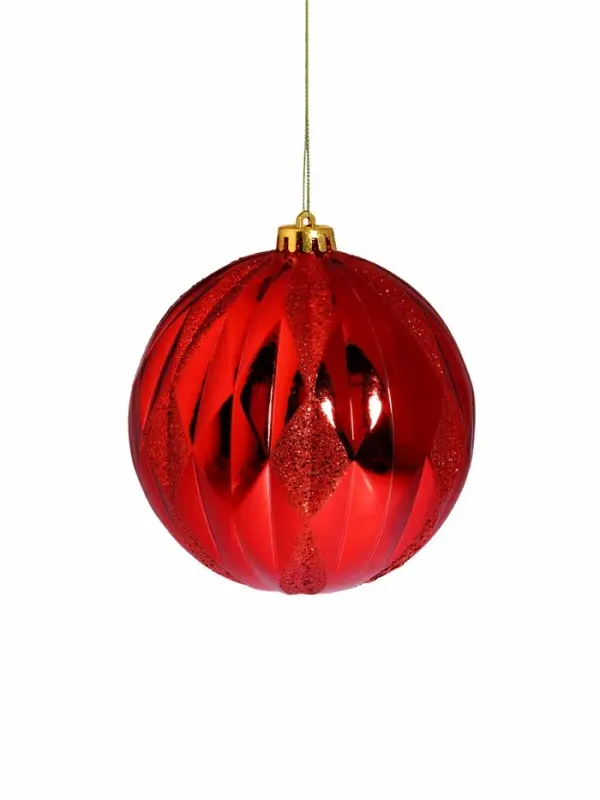 Ёлочный шар d=15 см &laquo;Грация геометрия&raquo; красный