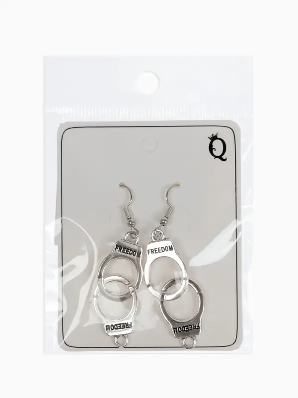 Серьги металл &laquo;Наручники&raquo;, цвет чернёное серебро