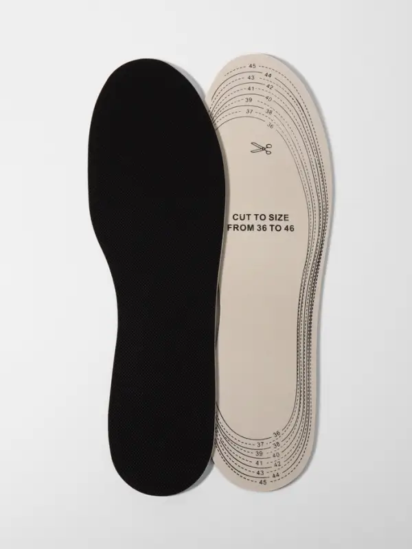 Стельки для обуви, универсальные, влаговпитывающие, р-р RU до 46 (р-р Пр-ля до 46), 29 см, пара, чёрные