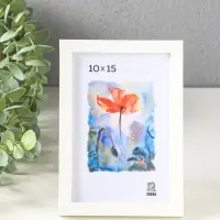 Фоторамка для фото 10х15 см, FIX, мдф, (пластик экран) белый