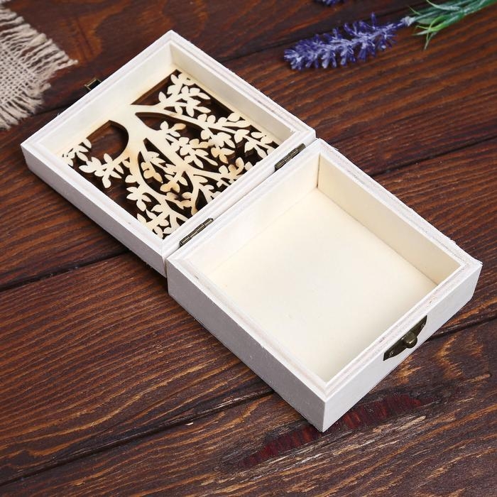 Шкатулка дерево под роспись "Дерево" 4,7х9,8х9,8 см