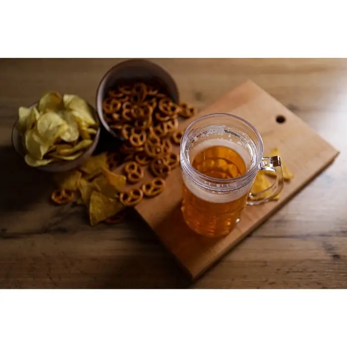 Пивная кружка, 450 мл, охлаждающая, пластик, прозрачная