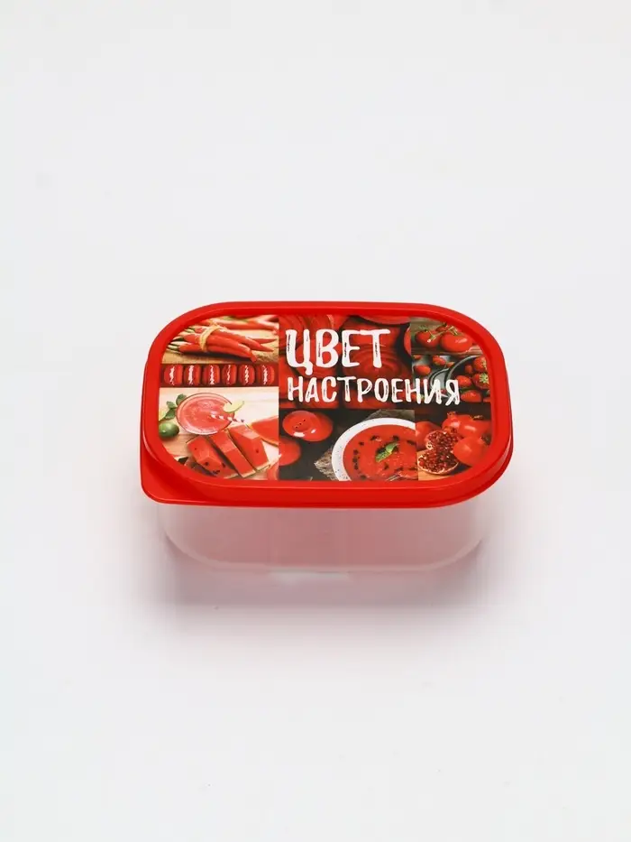 Ланч - бокс прямоугольный &laquo;Цвет настроения красный&raquo;, 500 мл