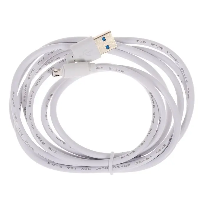 Кабель Luazon, microUSB - USB, 1 А, 2 м, белый Кабель Luazon, microUSB - USB, 1 А, 2 м, белый