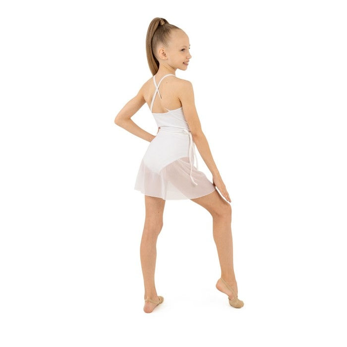 Юбка с запахом для гимнастики и танцев Grace Dance, р. 26-28, цвет белый