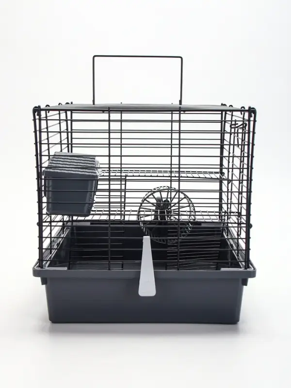 Клетка для грызунов &laquo;Пижон&raquo;, 38&times;27&times;27 см, складная, домик, миска, колесо, серая