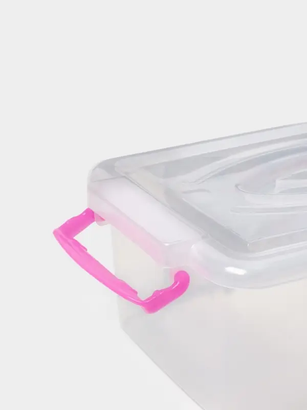 Контейнер пищевой, 4.5 л, с ручками, 30&times;19&times;13 см, пластик, прямоугольный, прозрачный, ручки МИКС