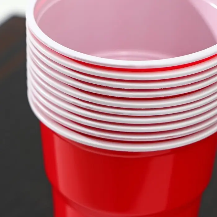Стакан одноразовый пластиковый «Факел Экстра», 500 мл, красно-белый