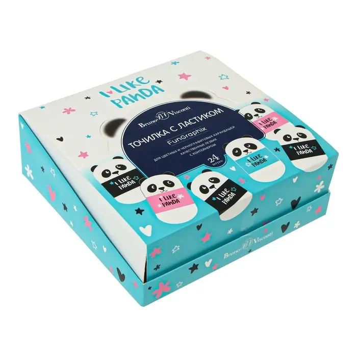 Точилка BrunoVisconti. FunGraphix &laquo;Панда&raquo;, с контейнером, МИКС