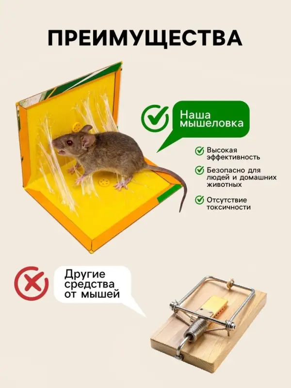 Клеевая ловушка-книжка от грызунов SAFEX, с запахом арахиса, 1 шт.