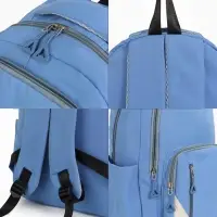 Рюкзак школьный на молнии, с отделами, карманами, размер 31&times;18&times;44 см, голубой