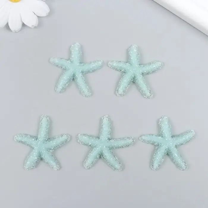 Декор для творчества пластик "Мятная морская звезда" сахарная 3,8х0,5х3,8 см