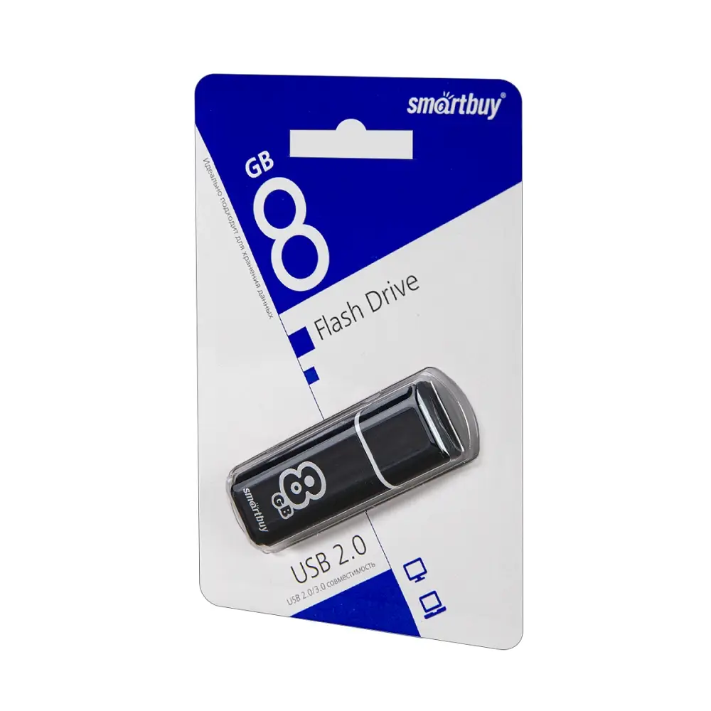 USB накопитель 8 GB Smart Buy Glossy Series Black